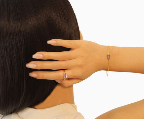 Ameya अमेय | Amethyst | Armband | 18K Vermeil Vergoldung